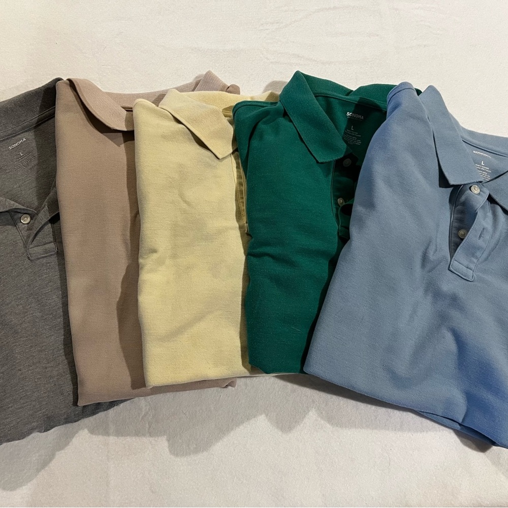 5 Sonoma Polo Shirts LG